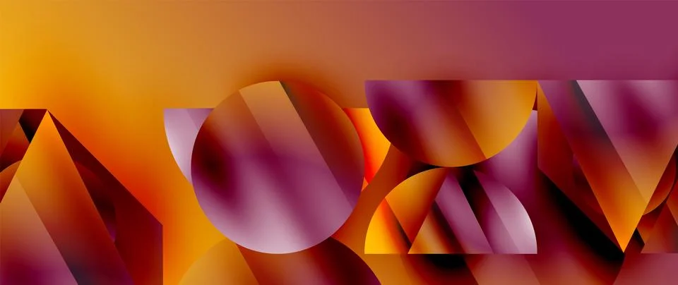 Captivating abstract backdrop composed of interlocking triangles and circles Stock Illustration