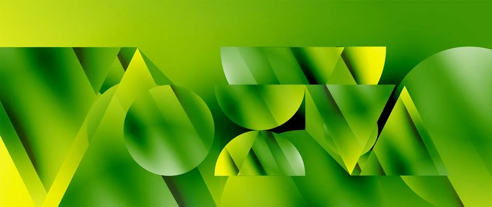 Captivating abstract backdrop composed of interlocking triangles and circles Illustrazione stock