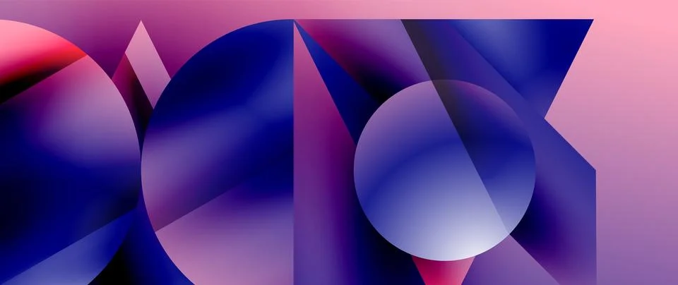 Captivating abstract backdrop composed of interlocking triangles and circles Stock Illustration