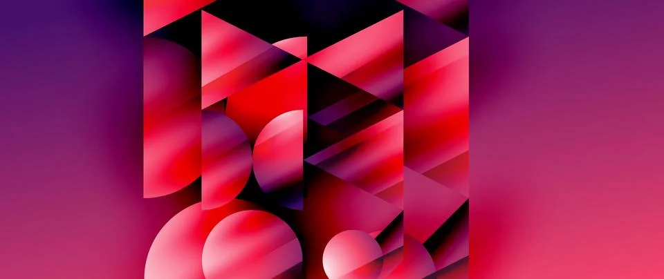 Captivating abstract backdrop composed of interlocking triangles and circles Stock Illustration