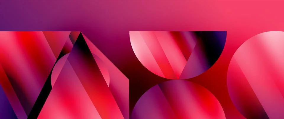 Captivating abstract backdrop composed of interlocking triangles and circles Illustrazione stock