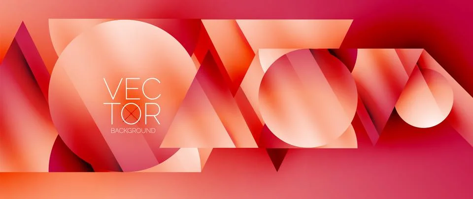 Captivating abstract backdrop composed of interlocking triangles and circles Illustrazione stock