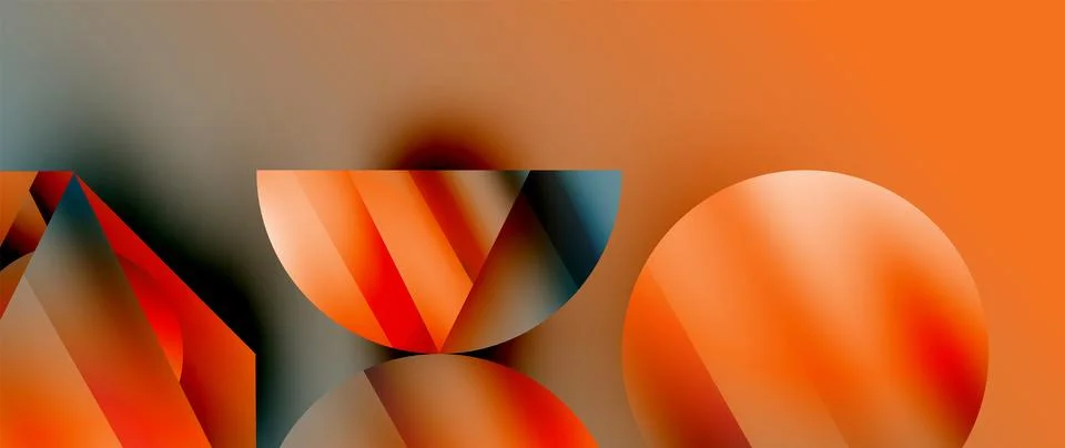 Captivating abstract backdrop composed of interlocking triangles and circles Stock Illustration