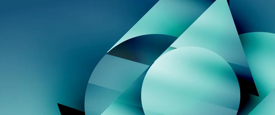 Captivating abstract backdrop composed of interlocking triangles and circles Illustrazione stock