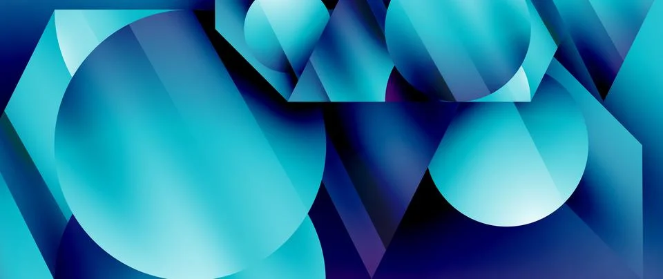 Captivating abstract backdrop composed of interlocking triangles and circles Stock Illustration