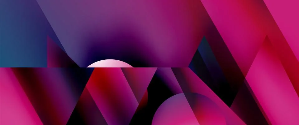 Captivating abstract backdrop composed of interlocking triangles and circles Illustrazione stock