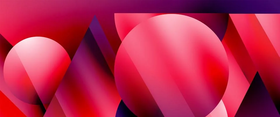 Captivating abstract backdrop composed of interlocking triangles and circles Illustrazione stock