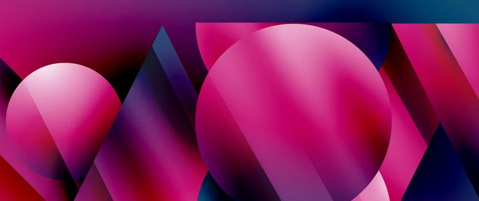 Captivating abstract backdrop composed of interlocking triangles and circles Illustrazione stock
