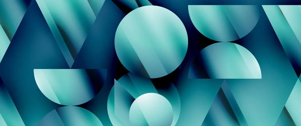 Captivating abstract backdrop composed of interlocking triangles and circles Illustrazione stock