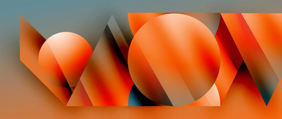 Captivating abstract backdrop composed of interlocking triangles and circles Stock Illustration