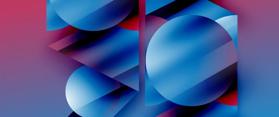 Captivating abstract backdrop composed of interlocking triangles and circles イラスト素材