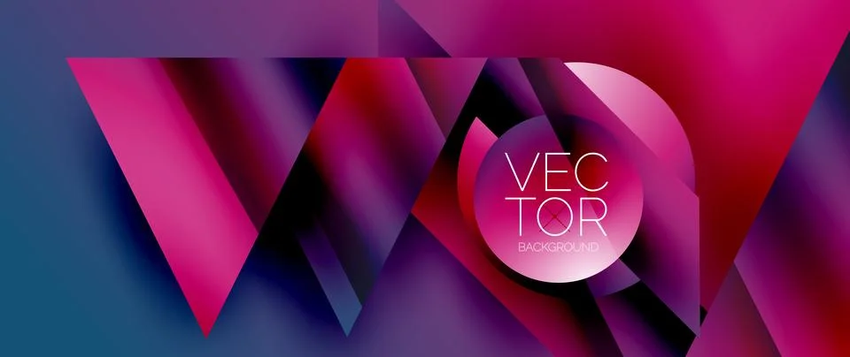 Captivating abstract backdrop composed of interlocking triangles and circles Illustrazione stock