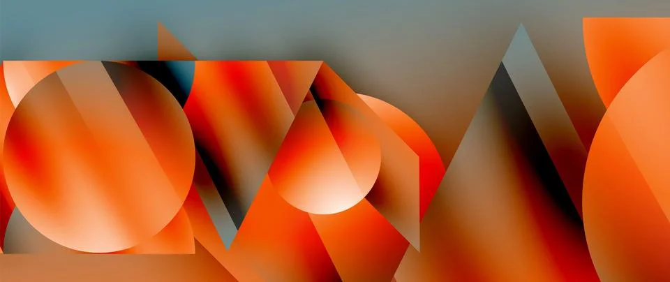 Captivating abstract backdrop composed of interlocking triangles and circles Stock Illustration