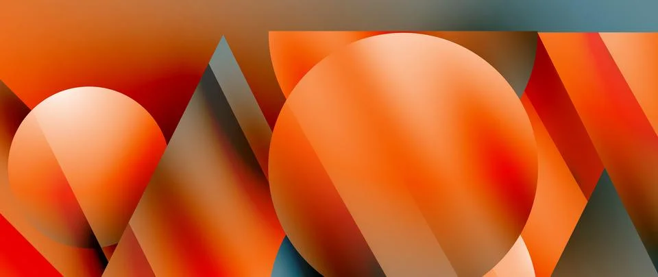 Captivating abstract backdrop composed of interlocking triangles and circles Stock Illustration