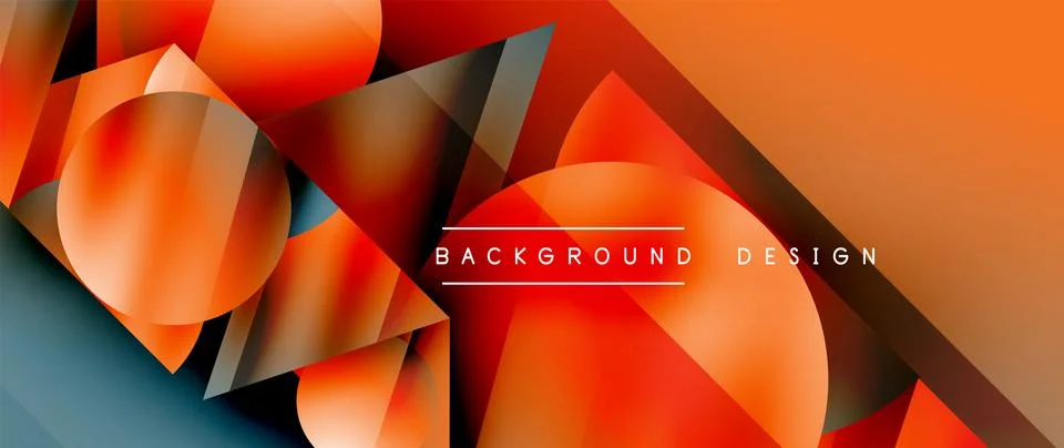 Captivating abstract backdrop composed of interlocking triangles and circles Stock Illustration