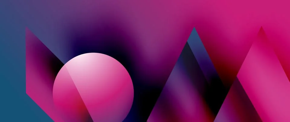 Captivating abstract backdrop composed of interlocking triangles and circles Illustrazione stock