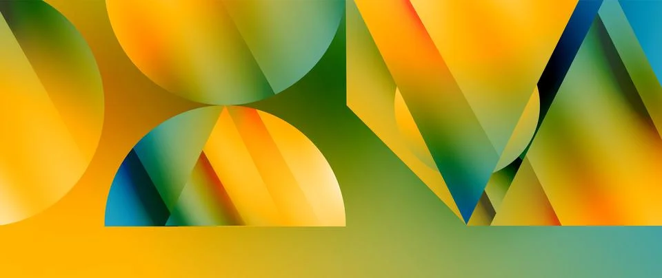 Captivating abstract backdrop composed of interlocking triangles and circles Stock Illustration