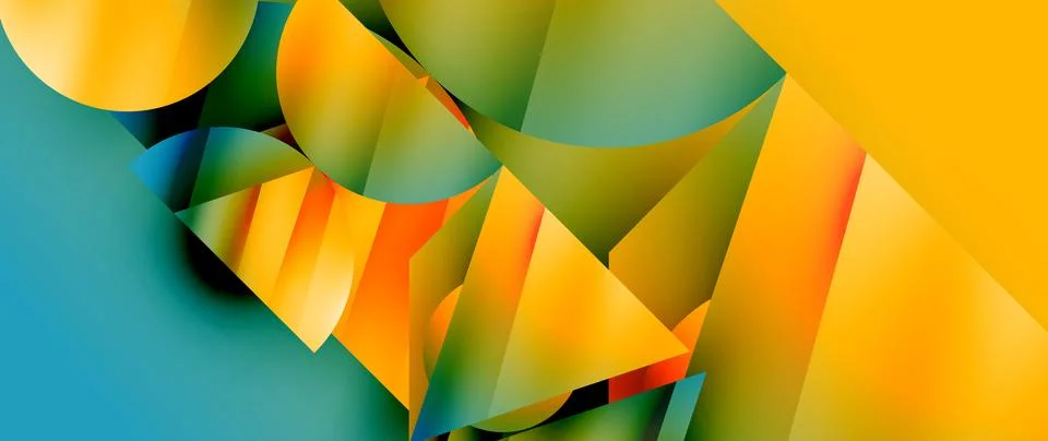 Captivating abstract backdrop composed of interlocking triangles and circles Stock Illustration