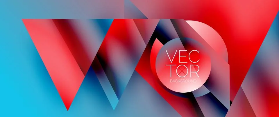Captivating abstract backdrop composed of interlocking triangles and circles Stock Illustration