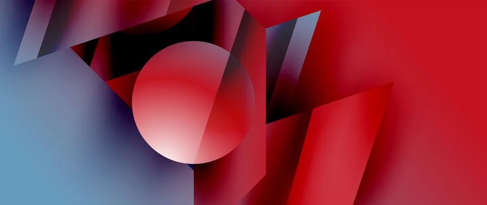 Captivating abstract backdrop composed of interlocking triangles and circles Stock Illustration
