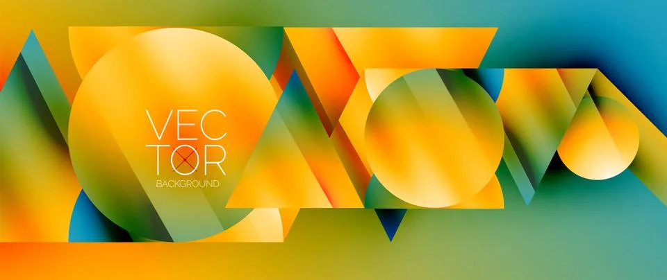 Captivating abstract backdrop composed of interlocking triangles and circles Illustrazione stock