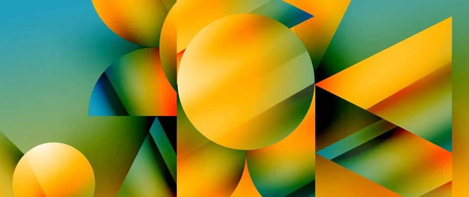 Captivating abstract backdrop composed of interlocking triangles and circles Illustrazione stock