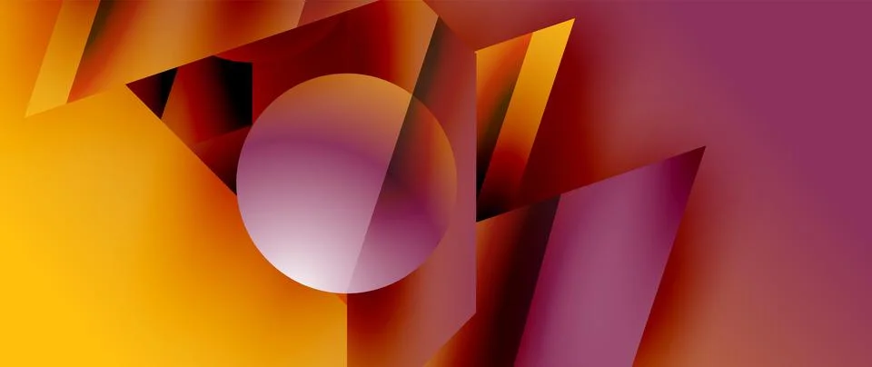 Captivating abstract backdrop composed of interlocking triangles and circles Stock Illustration