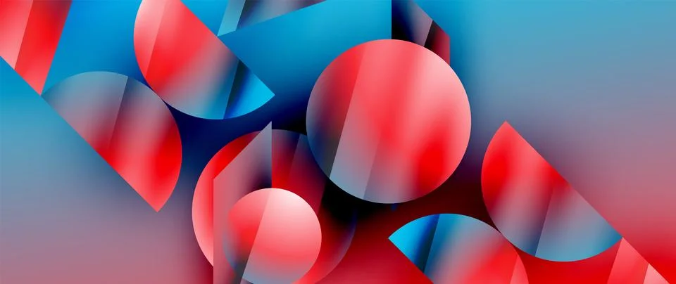 Captivating abstract backdrop composed of interlocking triangles and circles Stock Illustration