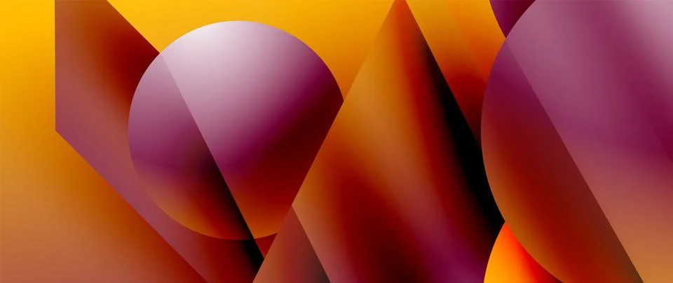 Captivating abstract backdrop composed of interlocking triangles and circles Stock Illustration