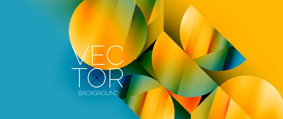 Captivating abstract backdrop composed of interlocking triangles and circles Illustrazione stock