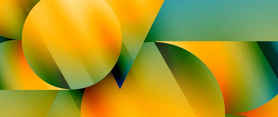 Captivating abstract backdrop composed of interlocking triangles and circles Stock Illustration