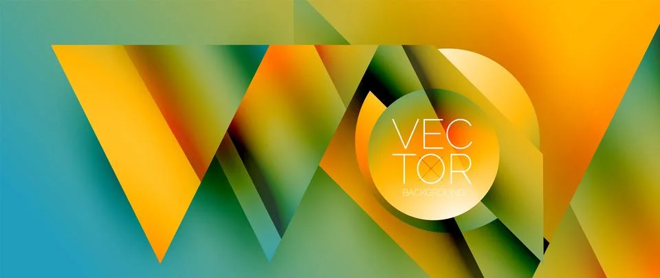 Captivating abstract backdrop composed of interlocking triangles and circles Stock Illustration