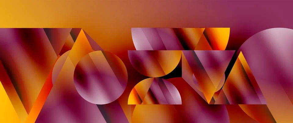 Captivating abstract backdrop composed of interlocking triangles and circles Stock Illustration