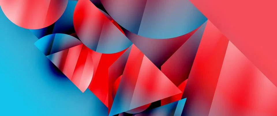 Captivating abstract backdrop composed of interlocking triangles and circles Stock Illustration