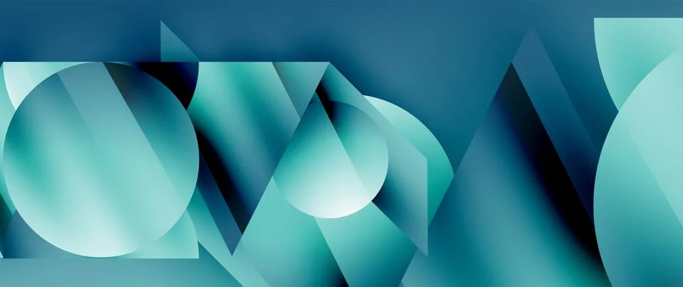Captivating abstract backdrop composed of interlocking triangles and circles Stock Illustration