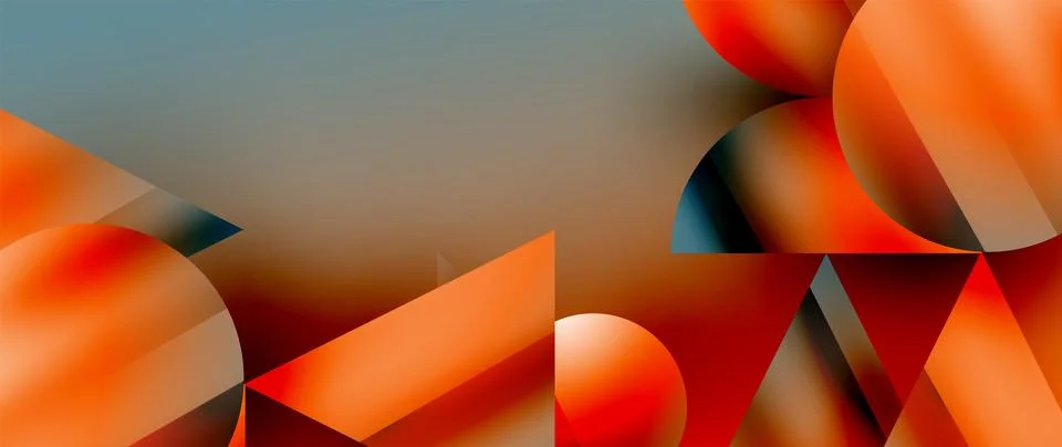 Captivating abstract backdrop composed of interlocking triangles and circles Illustrazione stock