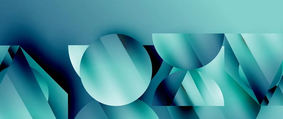 Captivating abstract backdrop composed of interlocking triangles and circles Stock Illustration