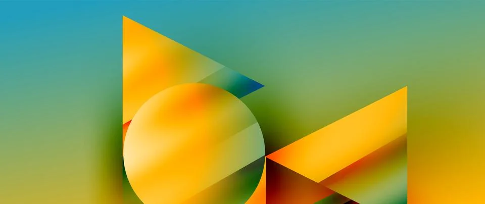 Captivating abstract backdrop composed of interlocking triangles and circles Stock Illustration