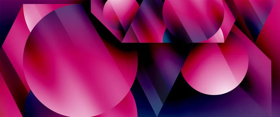 Captivating abstract backdrop composed of interlocking triangles and circles Illustrazione stock