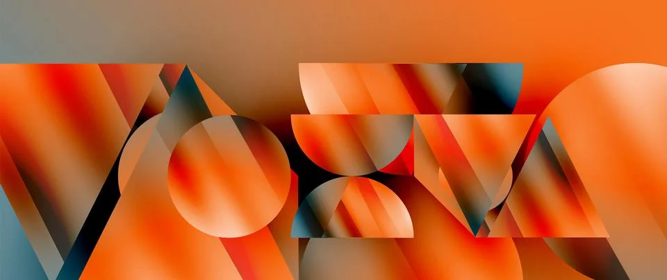 Captivating abstract backdrop composed of interlocking triangles and circles Illustrazione stock