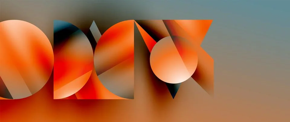 Captivating abstract backdrop composed of interlocking triangles and circles Illustrazione stock