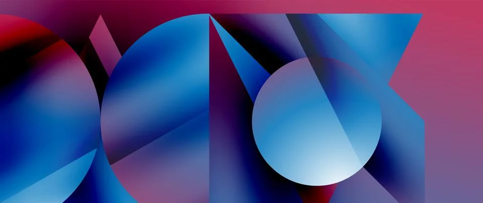 Captivating abstract backdrop composed of interlocking triangles and circles Stockillustratie