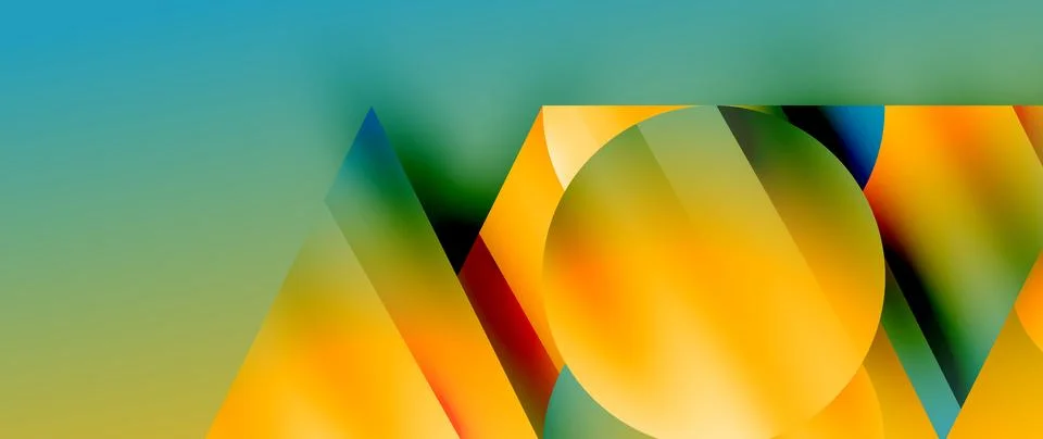 Captivating abstract backdrop composed of interlocking triangles and circles Stock Illustration