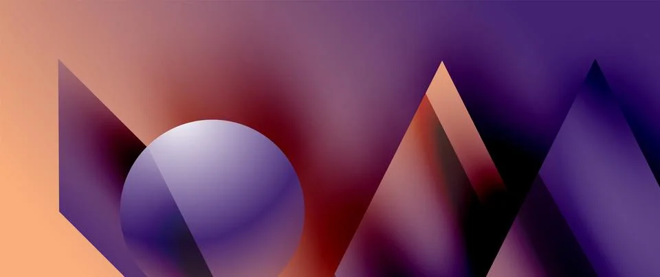 Captivating abstract backdrop composed of interlocking triangles and circles Stock Illustration