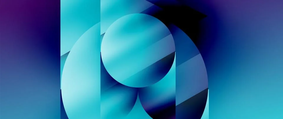 Captivating abstract backdrop composed of interlocking triangles and circles Stock Illustration