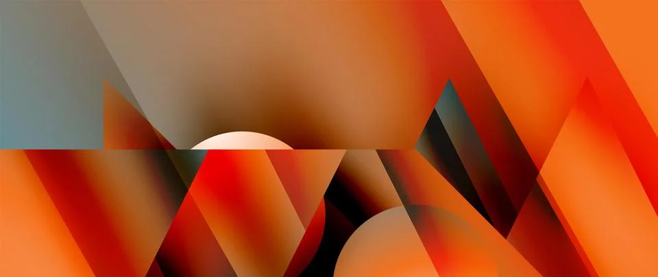 Captivating abstract backdrop composed of interlocking triangles and circles Stock Illustration