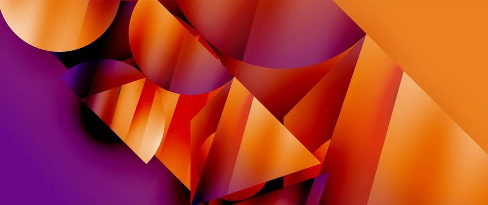 Captivating abstract backdrop composed of interlocking triangles and circles Stock Illustration