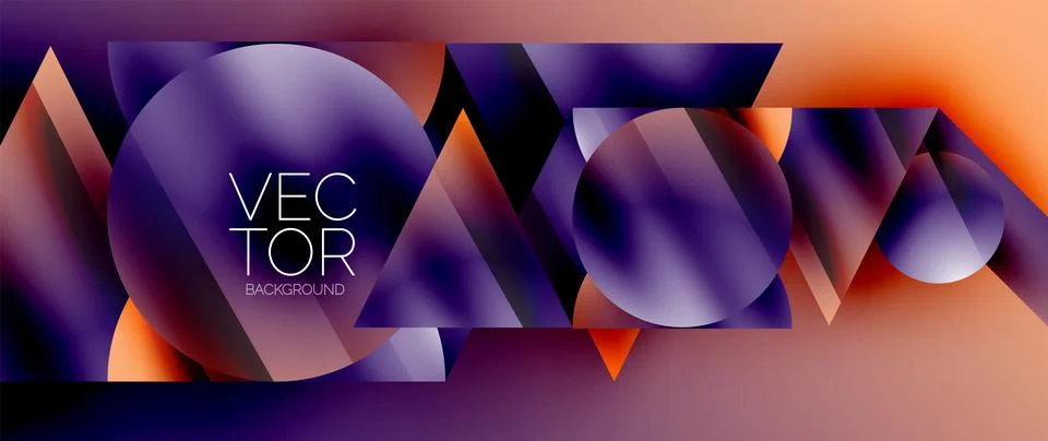 Captivating abstract backdrop composed of interlocking triangles and circles Stock Illustration