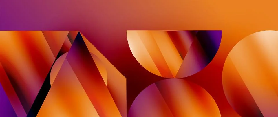 Captivating abstract backdrop composed of interlocking triangles and circles Stock Illustration