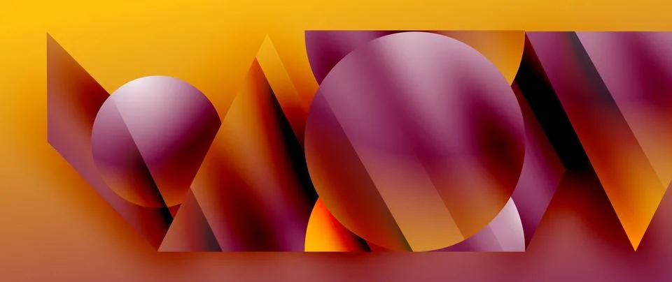 Captivating abstract backdrop composed of interlocking triangles and circles Stock Illustration